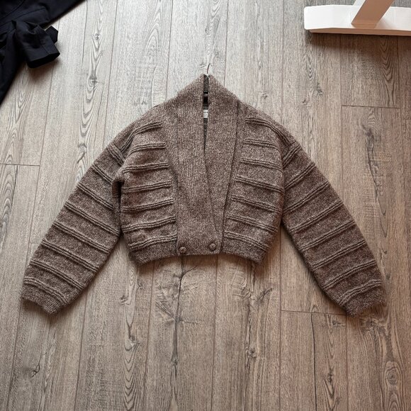 100% Alpaca Cropped Bolero/Cardigan (Peruvian Connection) Size Med - Picture 1 of 8